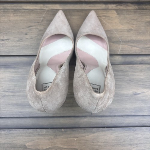 Herve Leger Suede Pumps Tan Pointed-Toes Stiletto Heels Size 39.5 Eu / US 9 EUC - Picture 8 of 21