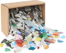 2kg Bruchmosaik Glas Tiffanyglas 8-20mm bunt Glasscherben VBS Großhandelspackung