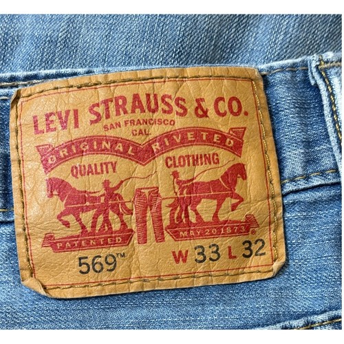 Pantalones de mezclilla Levi's 569 para hombre W33 L30.5 calce suelto pierna recta lavado claro - Imagen 20 de 21