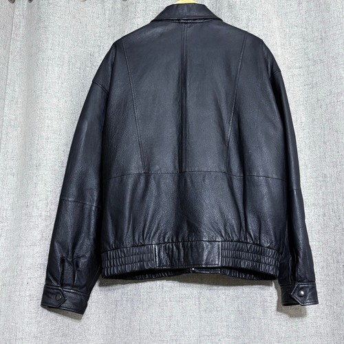 Vintage Property Leather Jacket Men XL Black Bomber Aviator Quilted Retro - Picture 2 of 9