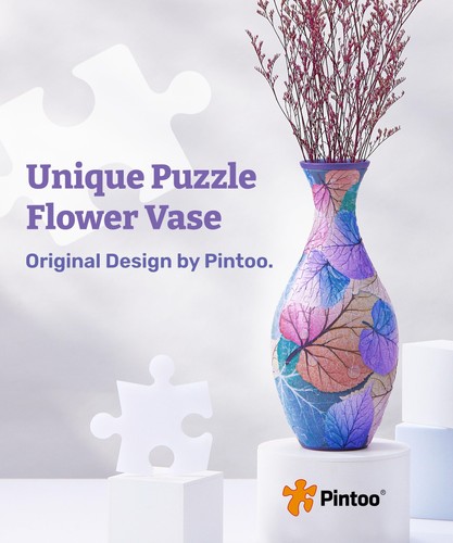 3D Puzzle Vase Unique Flower Vase Made by 160 Curved Plastic Puzzle Pieces Ho... - Picture 2 of 9