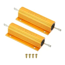 100W 25 Ohm Aluminum Shell Resistor Housing Resistor with Screws 2Set