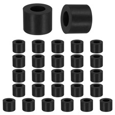 28 Pcs 13/16" OD x 3/8" ID x 9/16" Thickness Round Rubber Spacers, Black