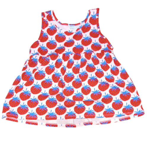 Hanna Anderson Strawberry and Plaid Girl's Shorts and Tank Set size 12 - Picture 2 of 7