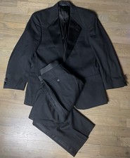 Vtg Burberrys Prorsum Tuxedo Two Piece Suit Super 100 Wool Sz 40 Blazer 30 Pants