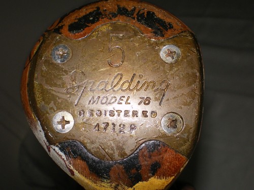 Antique Spalding Model 76 Carved Wood Golf Club DUCK DECOY Paperweight Signed - Imagen 6 de 8