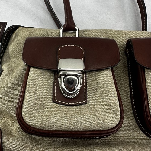 Dooney & Bourke Schultertasche Umhängetasche Leder Doppeltasche Signature Tote Canvas - Bild 4 von 16