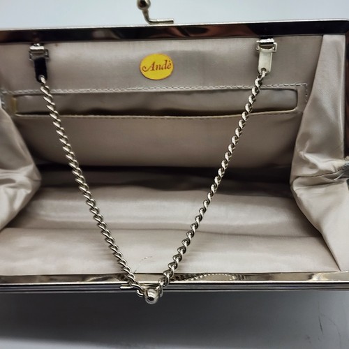 Andé Vintage Silber Satin Geldbörse - um 1950 - Bild 9 von 10