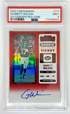 2022 Contenders GARRETT WILSON #117 Red Zone FOTL Rookie Ticket Auto - PSA 9