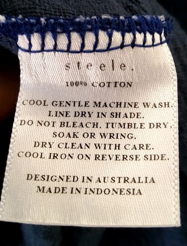 Vestido camisero Steele azul marino de tela de queso talla 6 - Imagen 9 de 10