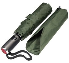 Windproof Travel Umbrella - Compact, Automatic, Wind 45  Double Canopy Green