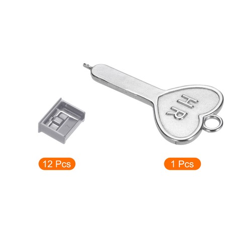 Bloqueur 12 ports verrouillage port USB/poussière PC bloqueur avec clés codées, gris - Photo 3 sur 5