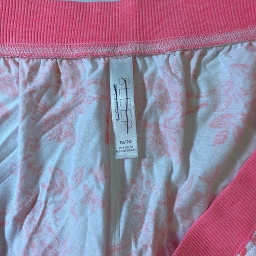 Cacique Schlafshorts 18/20 rosa Blumen Taschen zum Überziehen plus Baumwolle Lane Bryant - Bild 3 von 3