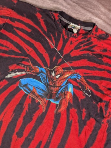 Vintage Universal Studios Spider-Man Shirt Herren XL rot schwarz Batik Marvel Tee - Bild 2 von 7