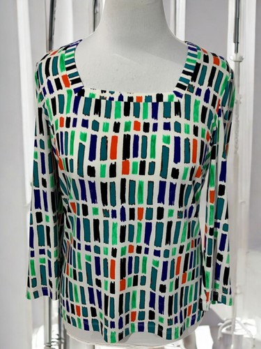 Carlisle Damen Mehrfarbig Pinselstrich Kunstdruck 3/4 Ärmel Top Größe S - Bild 9 von 9