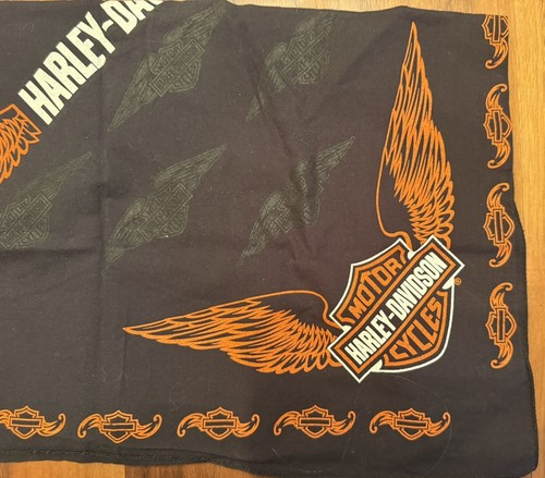 Harley Davidson Motorcycle Black Skull Cap w/ Bandana Biker Doo Rag Embroidered - Picture 6 of 8