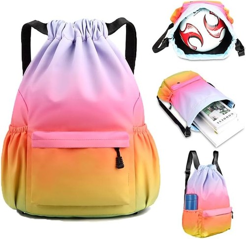 Sport Rucksack , groß, Kordelzug, Nylon, Gym, Yoga, Reisen, Wandern, Fitness,... - Bild 4 von 10