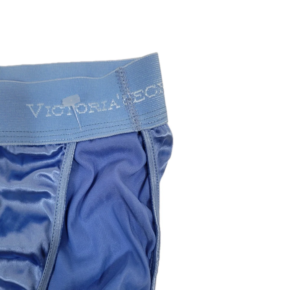 Bikini vintage Victoria’s Secret etiqueta dorada logotipo satinado cintura pierna alta M Foto 4 de 4