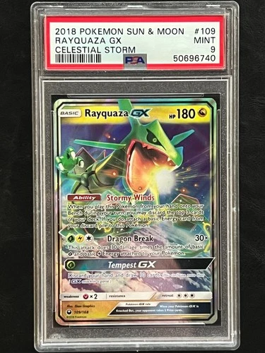 Pokemon Rayquaza GX - Celestial Storm - 109/168 - PSA 9