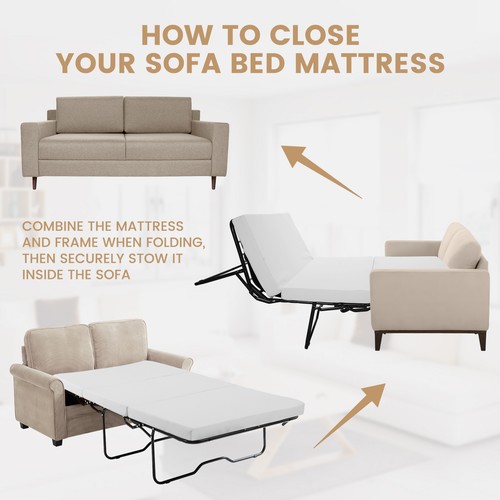 4 Zoll Memory Foam Ersatzmatratze für Schlafsofas und Couchbetten - Bild 13 von 20
