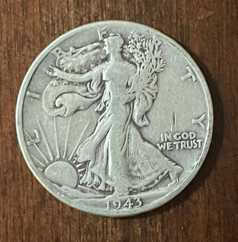 1943-D WALKING LIBERTY HALF DOLLAR, 90% SILVER, GOOD CONDITION, CIRCULATED
