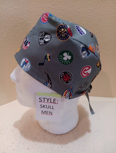 All Teams NBA Men's Skull/Chemo Surgical Scrub Hat/Cap Handmade - Picture 3 of 7