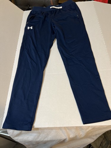 Boys Under Armour Navy Blue Loose Fit Athletic Pants Youth Large - Picture 1 of 6