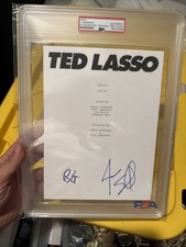 JASON SUDEIKIS BRETT GOLDSTEIN AUTOGRAPH TED LASSO FULL SCRIPT PSA ENCAPSULATED
