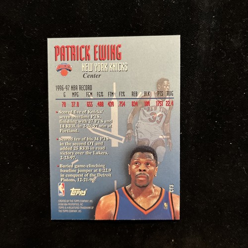 Patrick Ewing Clutch Time Topps CT3 - Bild 2 von 2