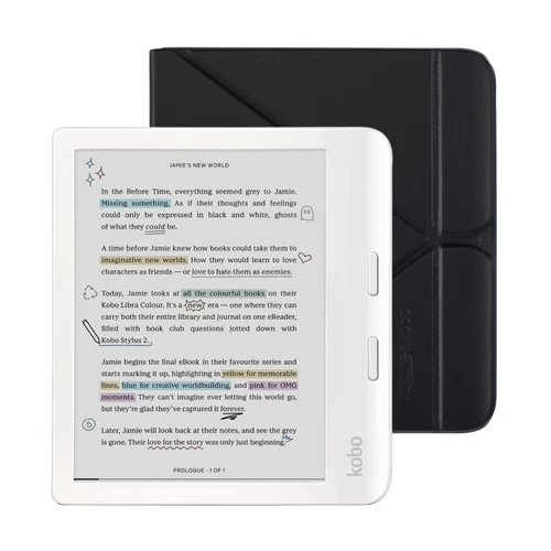 Kobo Libra Colour White eReader with Case Bundle NEW RETAIL