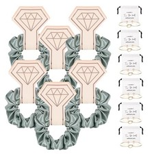 12 PCS Bridesmaid Proposal Gifts,Silk Scrunchies Satin Scrunchies Knot Green
