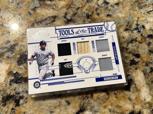 Rickey Henderson Jersey Tag Tools Of The Trade Logo Patch Jumbo Cappello Mazza/50 WOW - Foto 4 di 6