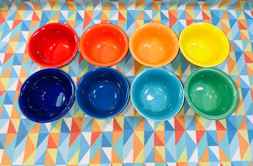 Fiestaware REGENBOGEN 8 Bouillon Schüsseln Fiesta Vorbereitung Dessert Obst Tassen KOSTENLOSER Versand - Bild 2 von 4