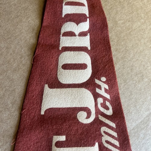 Vtg  East Jordan Michigan Felt Wool Pennant Indian Head - Picture 9 of 13