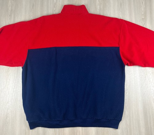 Vintage 90s Disney Mickey Mouse Color Block Embroidered Fleece 1/4 Zip Jacket XL - Picture 9 of 11