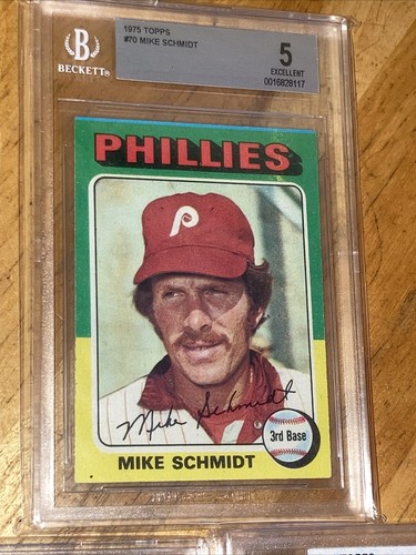 Mike Schmidt BGS 5 Lot - 1975 Topps #70 1977 #140 1979 #610 Beckett BVG Vintage - Bild 2 von 9