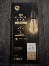 GE LED Vintage Style Warm Candle Light 60 Watt Dimmable Bulb Medium Base ST19
