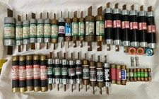 MIXED LOT FUSES Eco,Econ,Littelfuse,Fusetron,Bullet,Reliance,Edison,Buss,Leviton