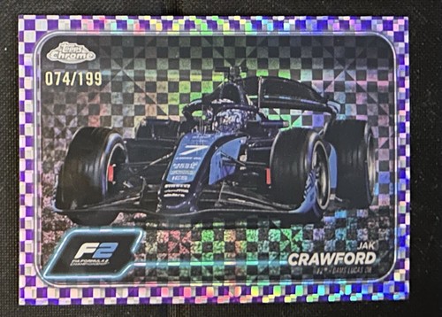 2024 Topps Chrome Formula 1 Purple Checker Flag Refractor /199 Jak Crawford #105