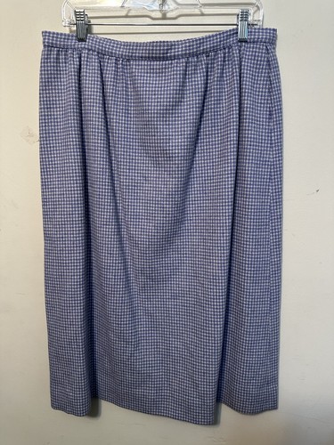 Vintage 80er Pendleton Fischgrät blau Tweed 100 % Wolle Rock klassisch Größe 18 - Bild 4 von 4