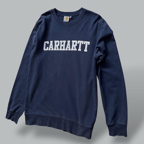 Carhartt WIP Lightweight College Sweat Sweatshirt Size M Navy Retro Workwear - Picture 6 of 8