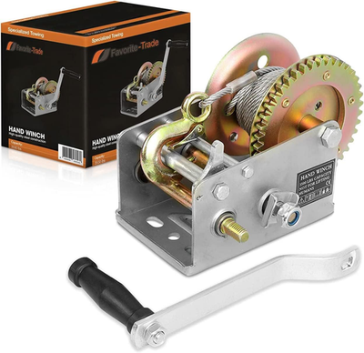 #ad Trailer Winch – Durable Hand Crank – 3500 Lbs Hand Winch with Cable Boat Trail $125.99