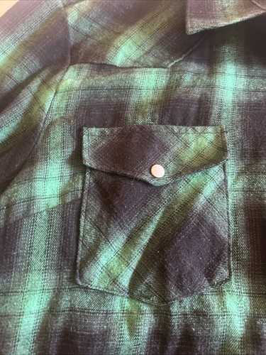 Pashartuk Camicia Uomo Collo 2X Maniche Lunghe Verde Nero Plaid Tasche a Scatto - Foto 4 di 24