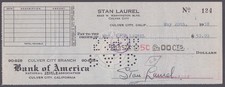 LAUREL & HARDY (STAN LAUREL) - AUTOGRAPHED SIGNED CHECK 05/20/1938