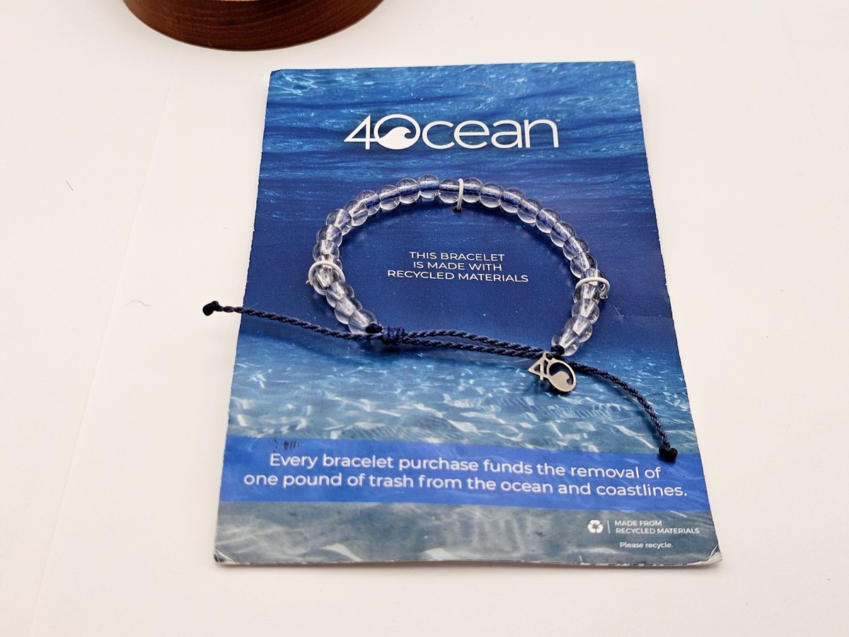 4OCEAN Signature Blue Bracelet Clear Corded Beads Plastic