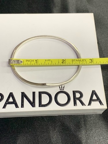 Pandora Wishbone Sterling Silver bangle Bracelet Size 2 Medium - Picture 3 of 6