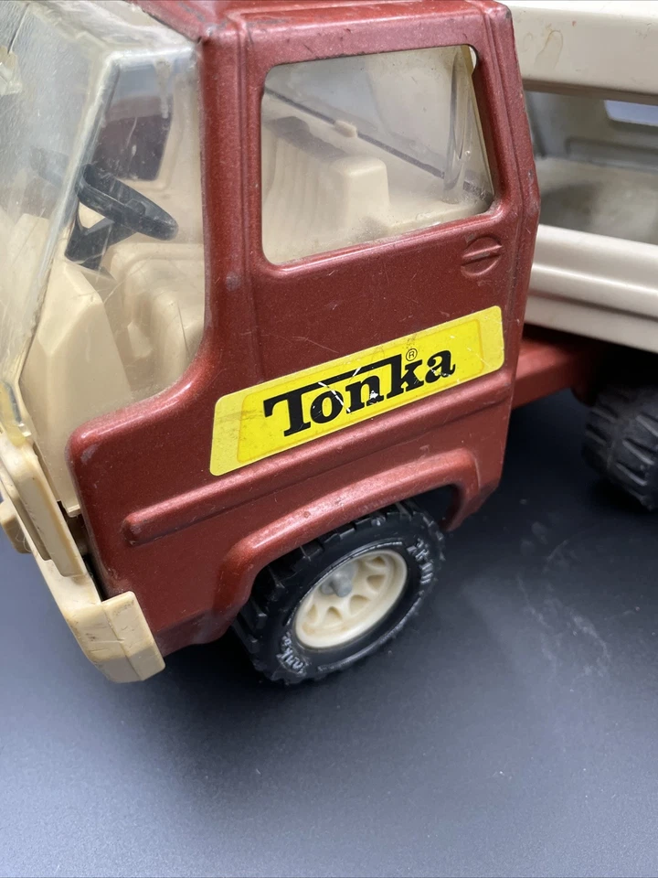 Tonka 1:16 Car Carrier Hauler Auto Transporter Pressed Steel XR-101 Tire Vintage - Image 3 of 4