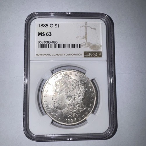 1885-O New Orleans Morgan Silver Dollar NGC Graded MS 63 Brown Label