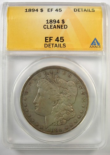 1894-P Morgan Silver Dollar $1 1894 - Certified ANACS XF45 Details - Key Date! - Picture 2 of 4