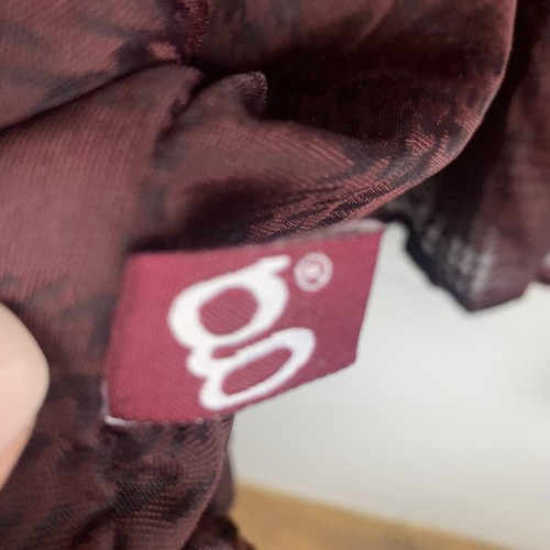 Kimono Terciopelo Burnout Mujer Talla Única Borgoña Cuadros Transparente Fluido - Imagen 3 de 6